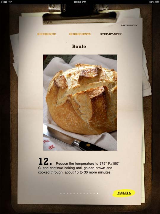 bread baking on iPad