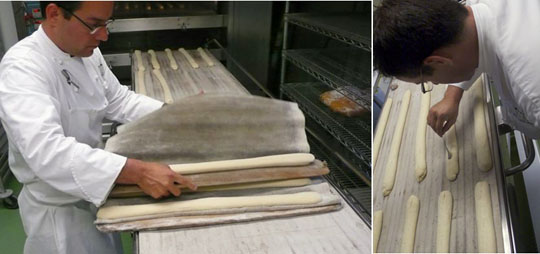 Bouchon Baguette Preparing baguettes at Bouchon Bakery