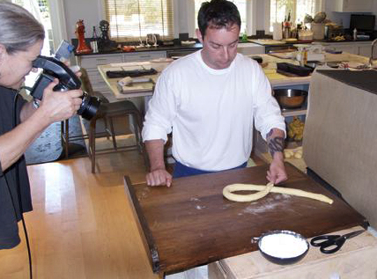 shaping bread shaping a pretzel